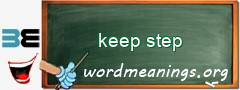 WordMeaning blackboard for keep step